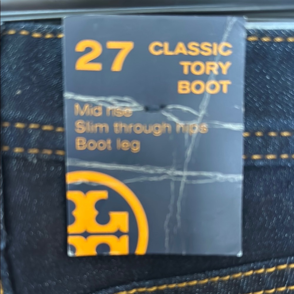 Tory Burch Blue Boot Cut Jeans with Gold Accents - Picture 5 of 10